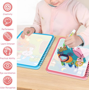 Водная многоразовая акварельная раскраска Magic Water, на спирали