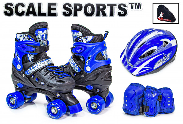 Раздвижные ролики-квады Scale Sports LF G905T, с комплектом защиты