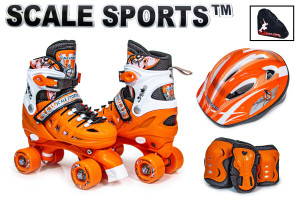 Раздвижные ролики-квады Scale Sports LF G905T, с комплектом защиты