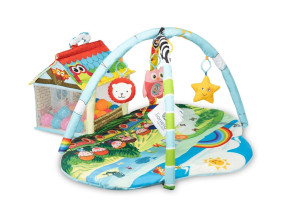 Развивающий коврик Lionelo Imke Plus, дуга с игрушками, с домиком, 30 шариков