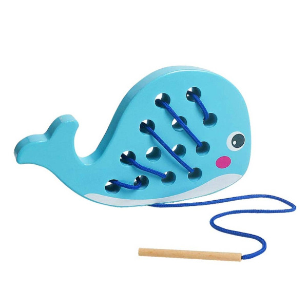 Развивающая игрушка Шнуровка - Кит, дерево