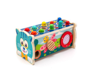 Развивающая игрушка Ксилофон-стучалка-рыбалка Котик, дерево