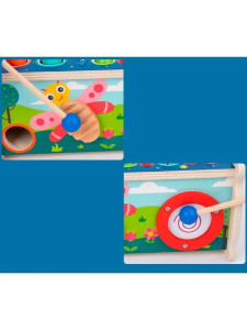 Развивающая игрушка Ксилофон-стучалка-рыбалка Котик, дерево