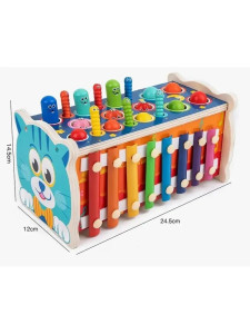 Развивающая игрушка Ксилофон-стучалка-рыбалка Котик, дерево