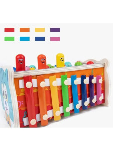 Развивающая игрушка Ксилофон-стучалка-рыбалка Котик, дерево