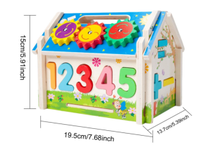 Развивающая игрушка  Домик, стучалка/сортер/конструктор, дерево