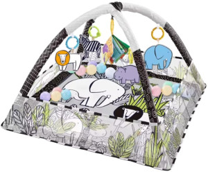 Развивающий коврик 4Play Safari, манеж, шарики и дугой, 80х80х55см