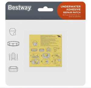Ремкомплект Bestway 62091, самоклеящийся, водостойкий, 6 заплаток