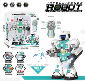 Робот на радиоуправлении, звук/свет, ходит, стреляет орбизами и пускает пар