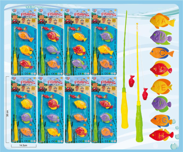 Рыбалка детская, магнитная удочка и 3 рыбки