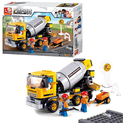 Конструктор SLUBAN M38-B0550 Бетономешалка, 296 деталей