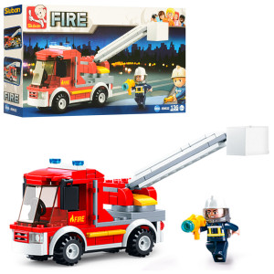 Конструктор SLUBAN M38-B0632 Пожарная машина, фигурка, 136 дет