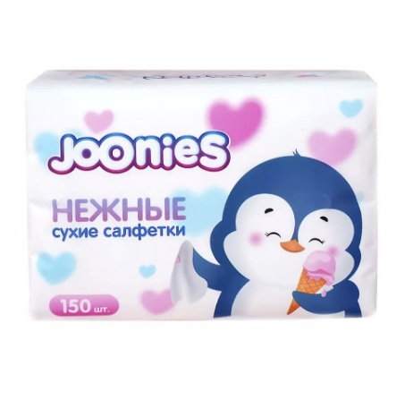 Бумажные платочки Joonies нежные, детские, 150шт