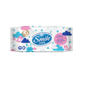 Салфетки влажные Smile Baby, с рисовым молочком, 56шт.