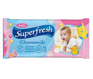 Влажные салфетки Baby SuperFresh, 15шт.