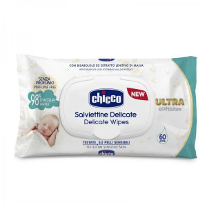 Салфетки влажные Chicco Baby Moments, с клапаном, 60шт