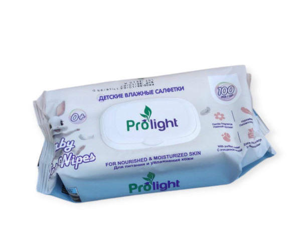 Салфетки влажные Prolight Baby Wet Wipes, детские, с клапаном, 100шт.
