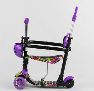 Самокат трехколесный Best Scooter S Божья коровка Абстракция, с бампером, трансформер