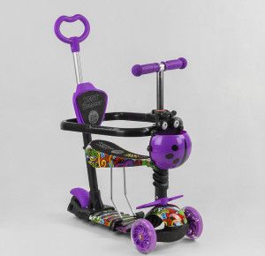 Самокат трехколесный Best Scooter S Божья коровка Абстракция, с бампером, трансформер