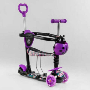 Самокат трехколесный Best Scooter S Божья коровка Абстракция, с бампером, трансформер