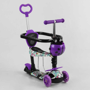 Самокат трехколесный Best Scooter S Божья коровка Абстракция, с бампером, трансформер