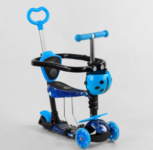 Самокат трехколесный Best Scooter S Божья коровка Абстракция, с бампером, трансформер