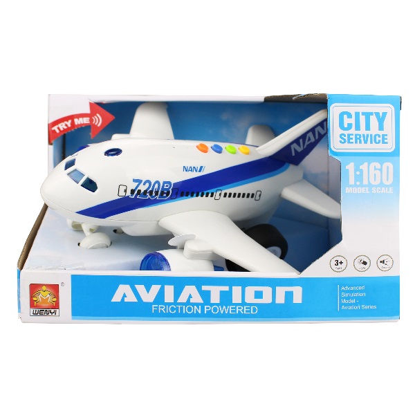 Самолет Wenyi Planebus 720B, инерционный, с эффектами, 1:160