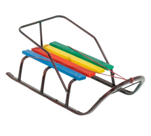 Санки детские Классик, плоские полозья, цветные планки