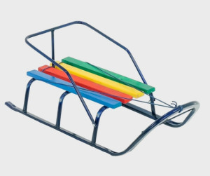 Санки детские Классик, плоские полозья, цветные планки