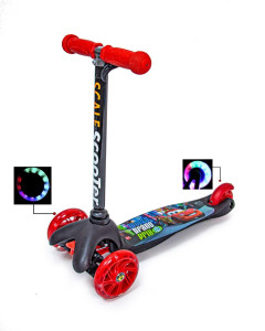 Самокат детский Scooter Scale MINI Print Стикер, трехколесный, светящиеся колеса