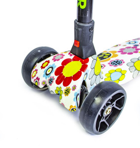 Самокат детский Scooter Smart Print, четырехколесный, складной, светящиеся колеса