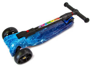 Самокат детский Scooter Smart Print, четырехколесный, складной, светящиеся колеса