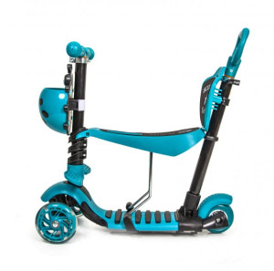 Самокат трехколесный Scooter New Божья коровка 5 в 1, с корзинкой, сиденьем и родительской ручкой