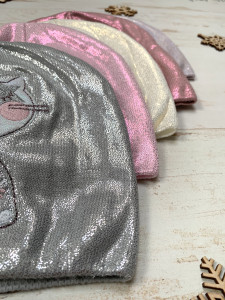 Шапка для девочек Kraft Кисонька 2320 с вышивкой, 3-5 лет