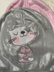 Шапка для девочек Kraft Кисонька 2320 с вышивкой, 3-5 лет