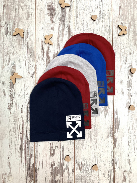Шапка для мальчиков Реплика Off-White, одинарный трикотаж, 8-16 лет