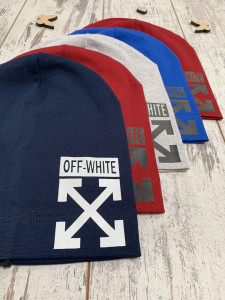 Шапка для мальчиков Реплика Off-White, одинарный трикотаж, 8-16 лет