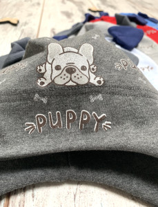 Шапка детская на завязках Puppy, трикотаж, для мальчика