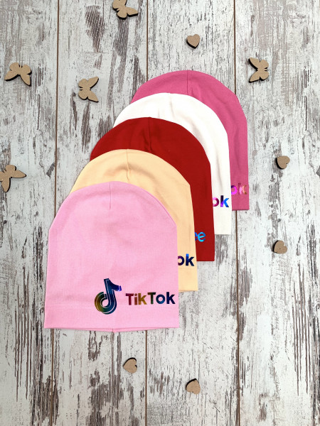 Шапка для девочек Реплика TikTok, одинарный трикотаж, 8-13 лет