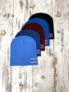 Шапка для мальчиков Реплика Tommy, одинарный трикотаж, 5-8 лет