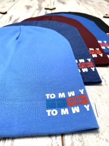 Шапка для мальчиков Реплика Tommy, одинарный трикотаж, 5-8 лет