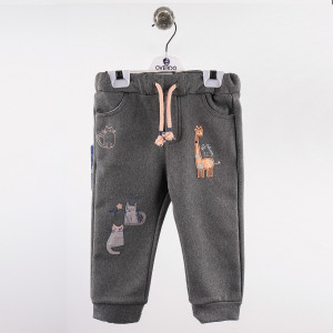 Штаны детские OV Жираф/Кошки, трехнитка, 2-6 лет