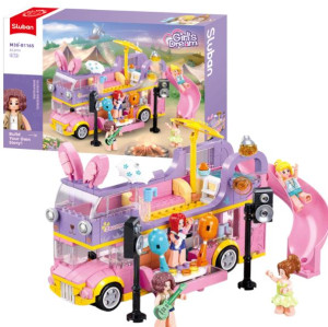 Конструктор SLUBAN B1165 Girls Dream, Музыкальный дом на колесах, 412 деталей