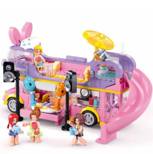 Конструктор SLUBAN B1165 Girls Dream, Музыкальный дом на колесах, 412 деталей