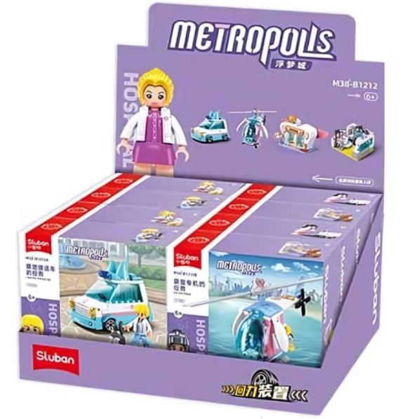 Конструктор SLUBAN B1212 Metropolis, Ветеринарная клиника, от 78 до 117 деталей