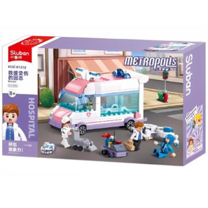 Конструктор SLUBAN B1213 Metropolis, Скорая помощь, 251 деталь