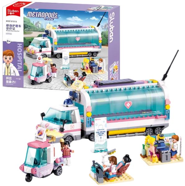 Конструктор lego SLUBAN B1215 Metropolis, Клиника на колёсах, 477 деталей