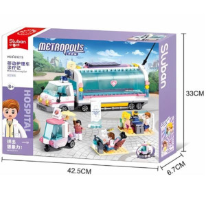 Конструктор lego SLUBAN B1215 Metropolis, Клиника на колёсах, 477 деталей