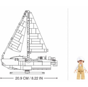 Конструктор SLUBAN B1190 Model Bricks, Скоростной катер Родео, 1:35, 260 деталей