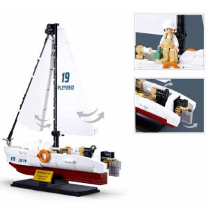 Конструктор SLUBAN B1190 Model Bricks, Скоростной катер Родео, 1:35, 260 деталей